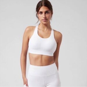 Athleta Hustle II White Sports Bra 36 B/C